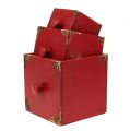 Floristik24 Juego de cajones con caja de madera de 3 rojos 9/12 / 15cm