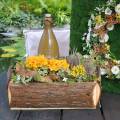 Floristik24 Jardinera jardinera de corteza con asas caja de madera natural