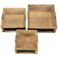 Caja de madera con pizarra y inserto, juego de 3 tamaños, 30 cm | Floristik24.es