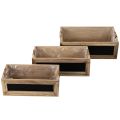 Caja de madera con pizarra para etiquetar, juego de 3, 36 cm | Floristik24.es