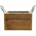 Floristik24 Jardinera caja de madera con asas natural 16,5×16,5cm