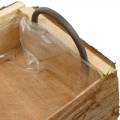 Floristik24 Caja de madera para plantar, macetero con asas, macetero con corteza 45,5 cm