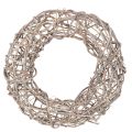 Floristik24 Corona de madera, corona decorativa, blanco natural, Ø30cm, H9.5cm