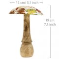 Seta de madera deco hojas de otoño blanco, colorido decoración otoñal Ø13cm H19cm | Floristik24.es