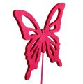 Floristik24 Mariposa de madera con alambre rosa surtido 8cm 18p