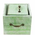 Floristik24 Macetero cajón de madera verde claro 15x15/12x12cm juego de 2