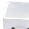Floristik24 Macetero de madera cajón blanco 15x15/12x12cm juego de 2
