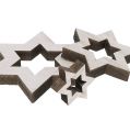 Floristik24 Mezcla de estrellas de madera 2,5cm - 7cm blanqueado 35p