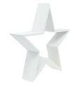 Floristik24 Juego de estrellas de madera blanco 4 piezas