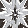 Floristik24 Estrella de madera para colgar Gris, blanco 48cm x 40cm