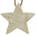 Floristik24 Estrella de madera decoraciones para árboles de Navidad natural, blanqueado 5cm 36pcs