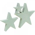 Floristik24 Estrellas de madera chispas decorativas Christmas Mint 3/5/7cm 29p
