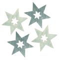 Floristik24 Estrellas de madera 4cm gris con purpurina 72pcs