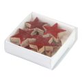 Floristik24 Estrellas de madera estrellas decorativas decoración dispersa roja efecto brillante Ø5cm 12ud