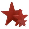 Floristik24 Decoración de estrellas de madera decoración dispersa Navidad rojo 3/5/7cm 29ud