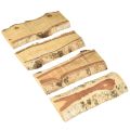 Bandeja de madera con decoración de corteza de árbol de abedul 25×10×2cm 4 piezas | Floristik24.es