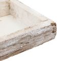 Floristik24 Bandeja de madera con corteza natural, blanco lavado 59cm x 20cm