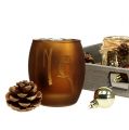 Floristik24 Bandeja de madera con 3 vasos candelita marrón, dorado