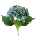 Floristik24 Flor de hortensia artificial, azul verdoso, tallo individual decorativo, 53 cm.