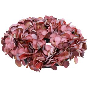 Floristik24 Flores artificiales decoración corona de hortensias artificial rosa viejo Ø26cm