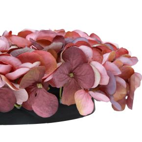 Floristik24 Flores artificiales decoración corona de hortensias artificial rosa viejo Ø26cm