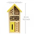 Floristik24 Caja nido para jardín de insectos de madera amarilla para hotel de insectos Al 26cm