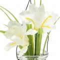 Floristik24 Iris White en vidrio para colgar H21,5cm