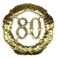 Floristik24 Aniversario numero 80 en oro Ø40cm