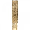 Floristik24 Cinta yute natural, dorada cinta decorativa yute decorativa 25mm 10m