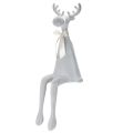 Floristik24 Figura decorativa de alce aterciopelada con lazo, para colocar sobre estante, 80 cm.