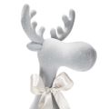 Figura decorativa de alce aterciopelada con lazo, para colocar sobre estante, 80 cm. | Floristik24.es