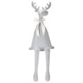 Figura decorativa de alce aterciopelada con lazo, para colocar sobre estante, 80 cm. | Floristik24.es