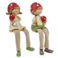 Floristik24 Estante taburete figuras decorativas niño y niña seta niños 2uds