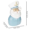 Figura de capitán, decoración marítima con gafas y sombrero, 16 cm. | Floristik24.es