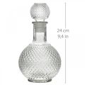 Floristik24 Jarra de whisky con tapa jarra de cristal H24cm