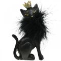 Floristik24 Figura decorativa gato poliresina con corona oro negro Al12.5cm 2pcs