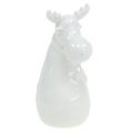 Floristik24 Figura de cerámica alce 12,5cm blanco 2uds