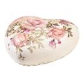 Floristik24 Corazón decorativo de cerámica con rosas loza para mesa 10,5cm