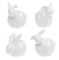 Floristik24 Conejo de ceramica blanco 8.5cm 4pcs