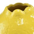 Floristik24 Jarrón de cerámica decoración limón amarillo Mediterráneo Ø12cm H14,5cm