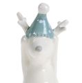 Floristik24 Figura de cerámica reno 11cm, 12cm blanco 2uds