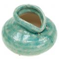 Floristik24 Jarrón de cerámica azul antiguo H9cm