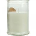 Floristik24 Vela en vaso de cera de soja vela de soja con corcho blanco Ø5.5cm H8.5cm