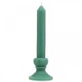 Floristik24 Vela decorativa vela retro cera decoración de mesa verde 25cm