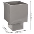 Maceta cúbica gris con base para decoración moderna, 22 cm | Floristik24.es