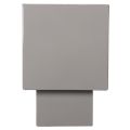 Maceta cúbica gris con base