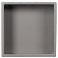 Maceta cúbica gris con base