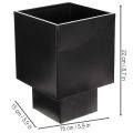 Maceta cúbica negra con base,