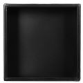Maceta cúbica negra con base,