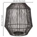 Portavelas negro, farol decorativo, cesta de alambre, Ø24cm, H28cm | Floristik24.es